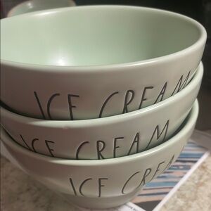 Rae Dunn Pastel Green Ice Cream Bowls Set